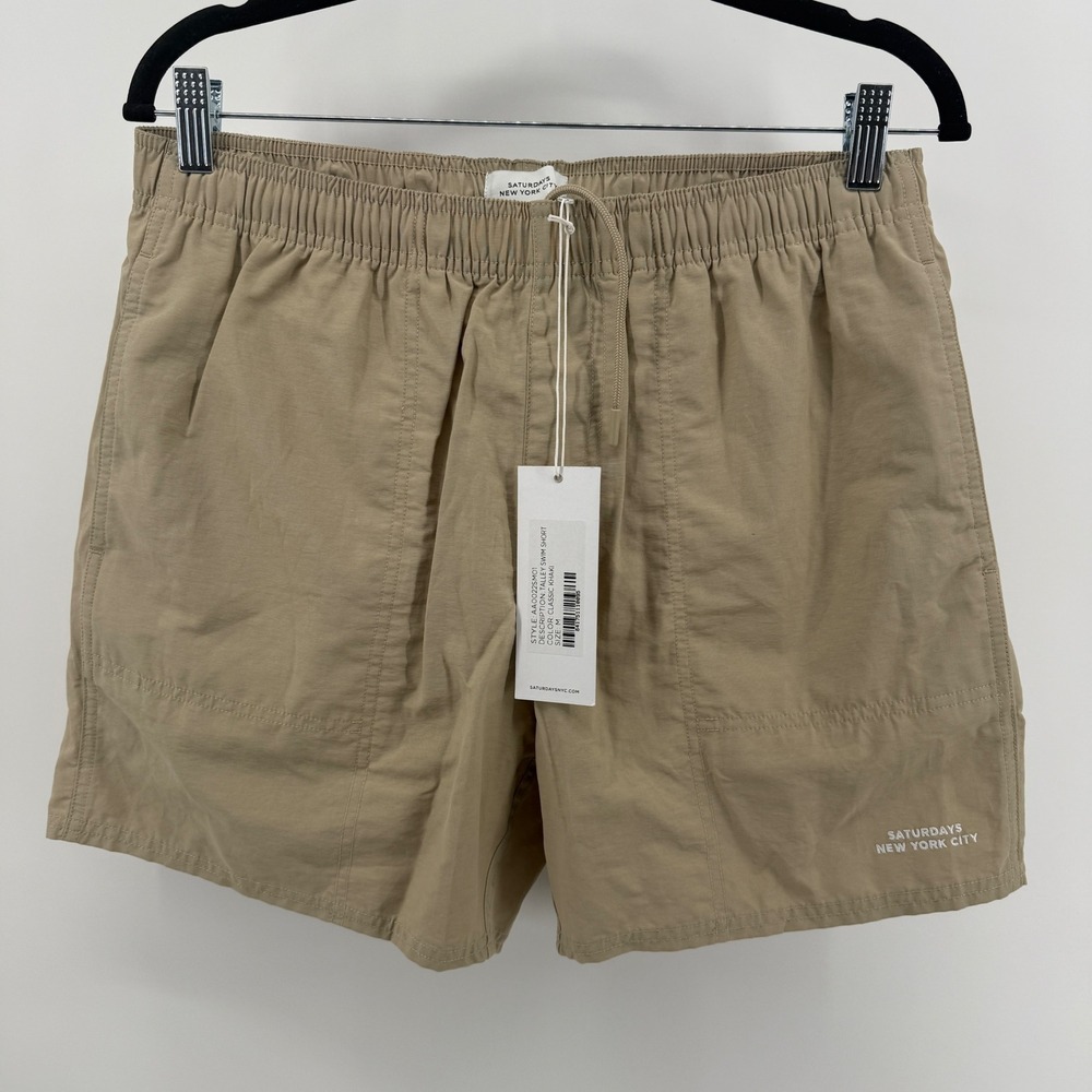 Saturdays New York City Talley Swim Shorts Classic Khaki AA0022SM01 Mens Medium